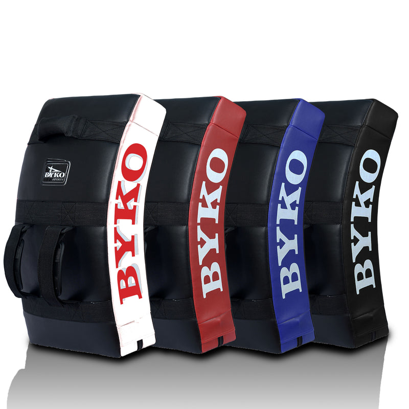 BYKO  Kick Shield Muay Thai Kickboxing, Large Heavy Curved Kicking Striking Body Pad, Punching Foot Target MMA Boxing Training, 3  Handles, Martial Arts Karate TKD Taekwondo (only one pad))