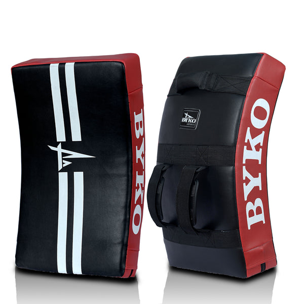 BYKO  Kick Shield Muay Thai Kickboxing, Large Heavy Curved Kicking Striking Body Pad, Punching Foot Target MMA Boxing Training, 3  Handles, Martial Arts Karate TKD Taekwondo (only one pad))