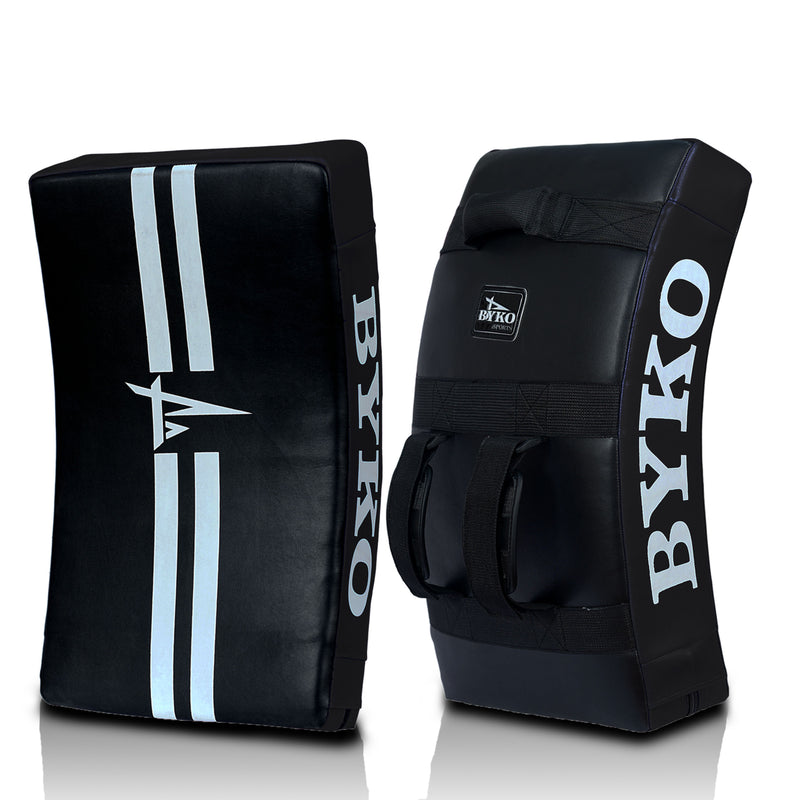 BYKO  Kick Shield Muay Thai Kickboxing, Large Heavy Curved Kicking Striking Body Pad, Punching Foot Target MMA Boxing Training, 3  Handles, Martial Arts Karate TKD Taekwondo (only one pad))