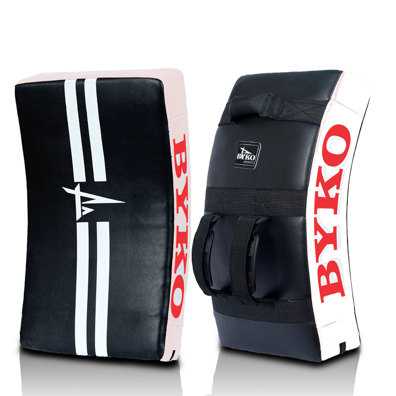 BYKO  Kick Shield Muay Thai Kickboxing, Large Heavy Curved Kicking Striking Body Pad, Punching Foot Target MMA Boxing Training, 3  Handles, Martial Arts Karate TKD Taekwondo (only one pad))