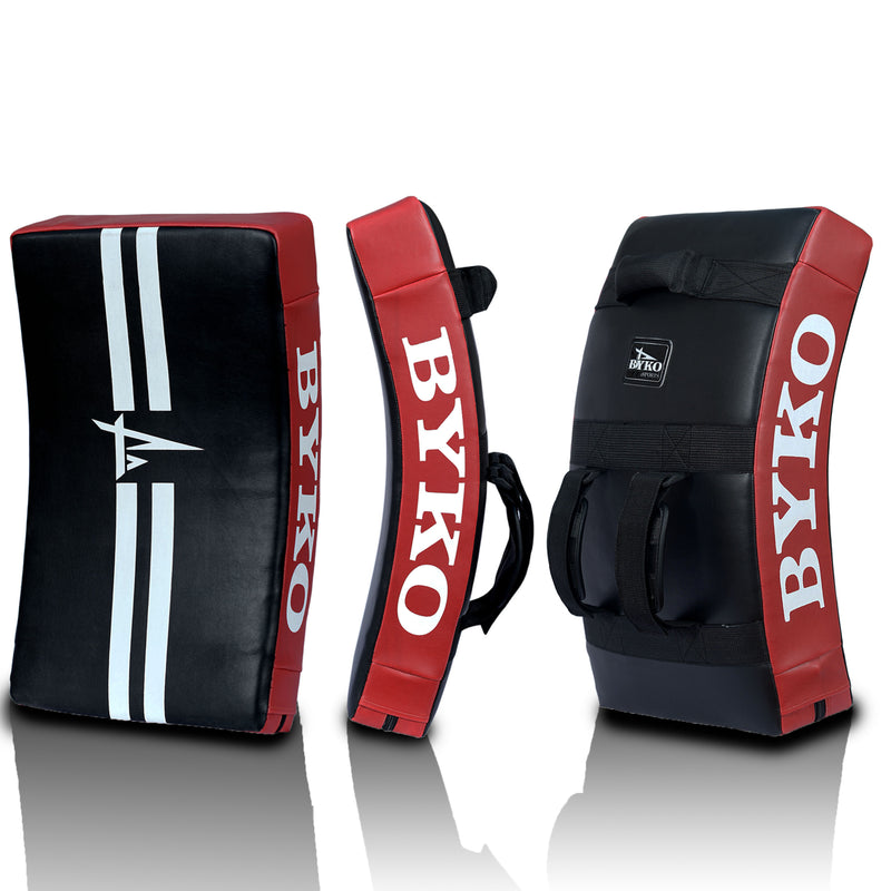 BYKO  Kick Shield Muay Thai Kickboxing, Large Heavy Curved Kicking Striking Body Pad, Punching Foot Target MMA Boxing Training, 3  Handles, Martial Arts Karate TKD Taekwondo (only one pad))