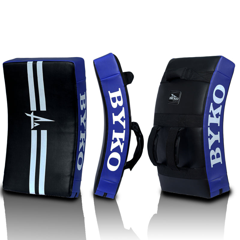 BYKO  Kick Shield Muay Thai Kickboxing, Large Heavy Curved Kicking Striking Body Pad, Punching Foot Target MMA Boxing Training, 3  Handles, Martial Arts Karate TKD Taekwondo (only one pad))