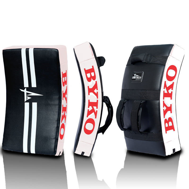 BYKO  Kick Shield Muay Thai Kickboxing, Large Heavy Curved Kicking Striking Body Pad, Punching Foot Target MMA Boxing Training, 3  Handles, Martial Arts Karate TKD Taekwondo (only one pad))