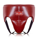 BYKO groin guard Maroon – front view with padded protection and leg straps