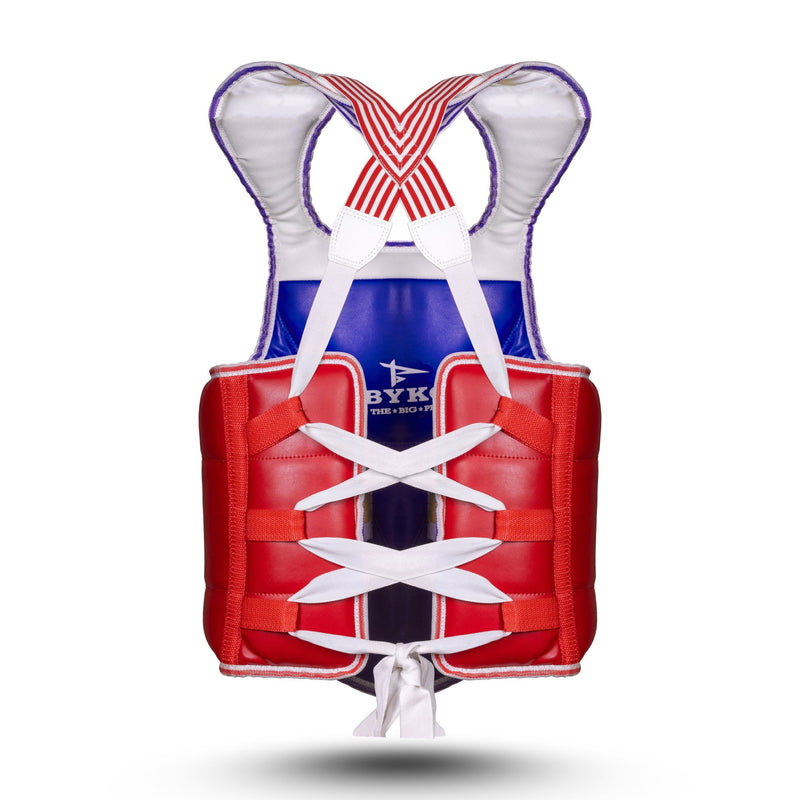 Byko Boxing Chest Guard Reversible, Kickboxing MMA Muay Thai Body Protector Sparring Training Heavy Punching, Adjustable Strike Shield, Martial Arts Upper Belly Ribs Protection Pad, Taekwondo - Byko sports
