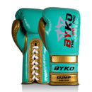 BYKO Bump green golden boxing gloves front view