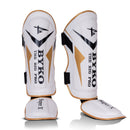 BYKO Shin Instep Pads – Premium Kickboxing & MMA Leg Protection (S - L) – Black & White Training Gear - Byko sports