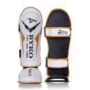 BYKO Shin Instep Pads – Premium Kickboxing & MMA Leg Protection (S - L) – Black & White Training Gear - Byko sports