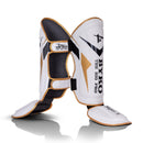 BYKO Shin Instep Pads – Premium Kickboxing & MMA Leg Protection (S - L) – Black & White Training Gear - Byko sports