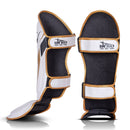 BYKO Shin Instep Pads – Premium Kickboxing & MMA Leg Protection (S - L) – Black & White Training Gear - Byko sports