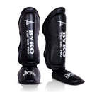 BYKO Shin Instep Pads – Premium Kickboxing & MMA Leg Protection (S - L) – Black & White Training Gear - Byko sports