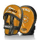 Gold and Black Hook and Jab Focus Mitt for Accuracy Training - Frond and Back Side view