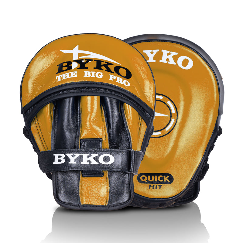 Small Smart Focus Mitt Gold & Black – Precision Punch Target - Front and Back detail view